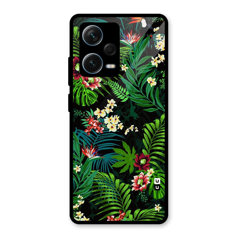 Green Leaf Design Glass Back Case for Redmi Note 12 Pro Plus 5G