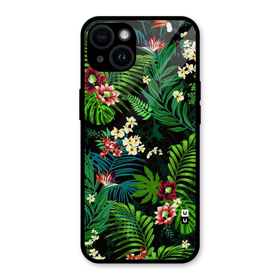 Green Leaf Design Glass Back Case for iPhone 14