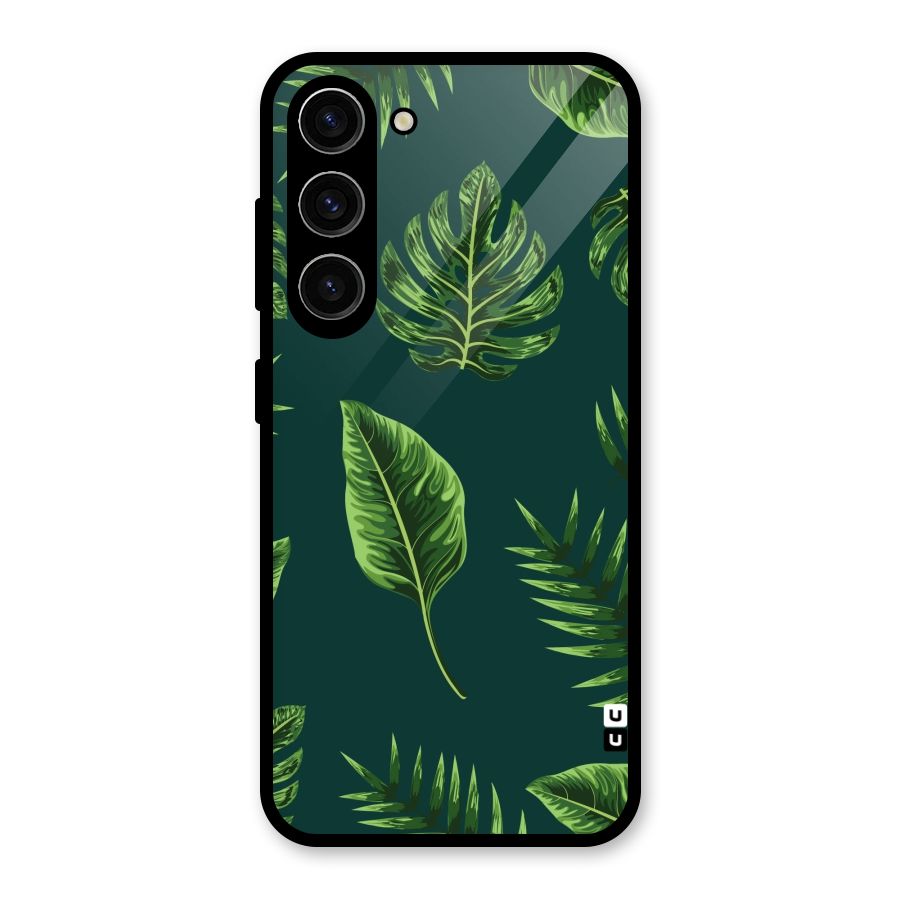 Green Leafs Glass Back Case for Galaxy S23