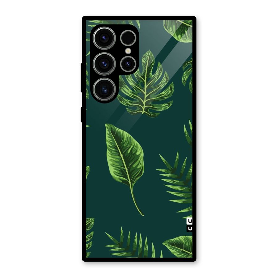 Green Leafs Glass Back Case for Galaxy S23 Ultra