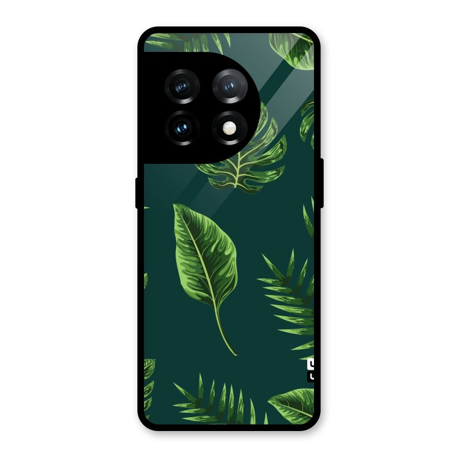 Green Leafs Glass Back Case for OnePlus 11
