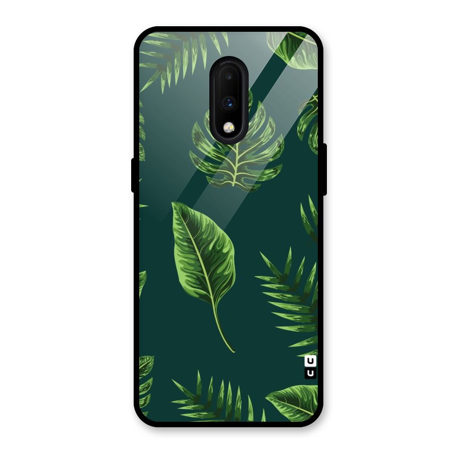 Green Leafs Glass Back Case for OnePlus 7