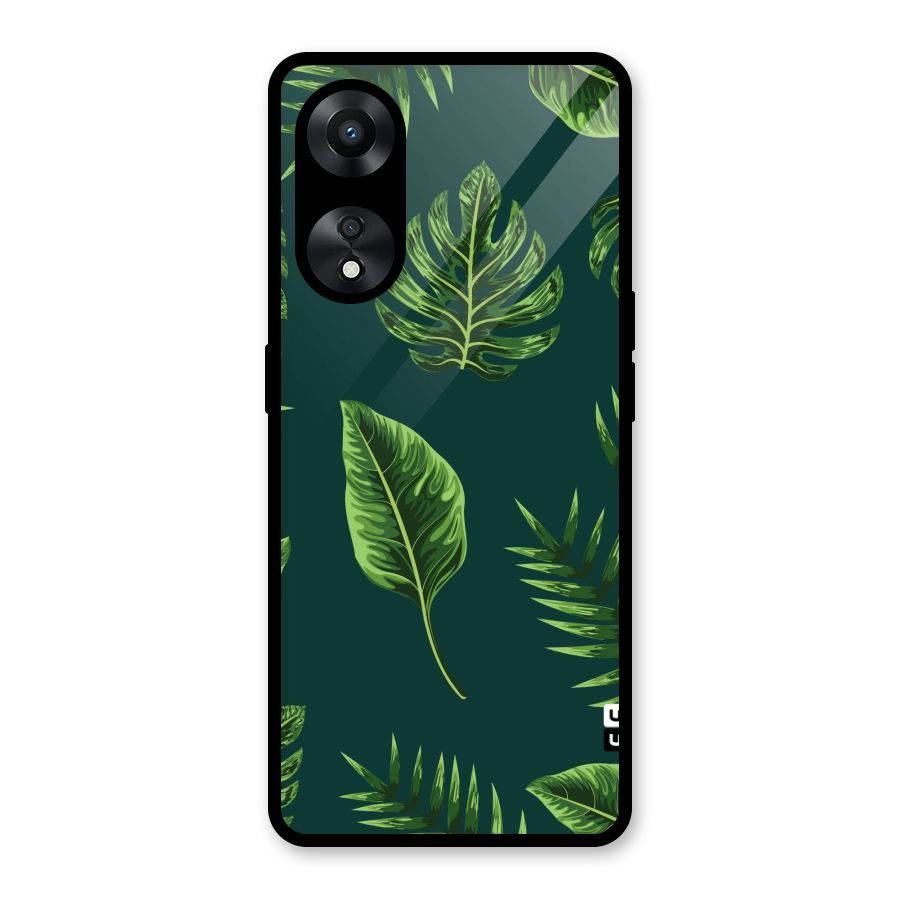 Green Leafs Glass Back Case for Oppo A78