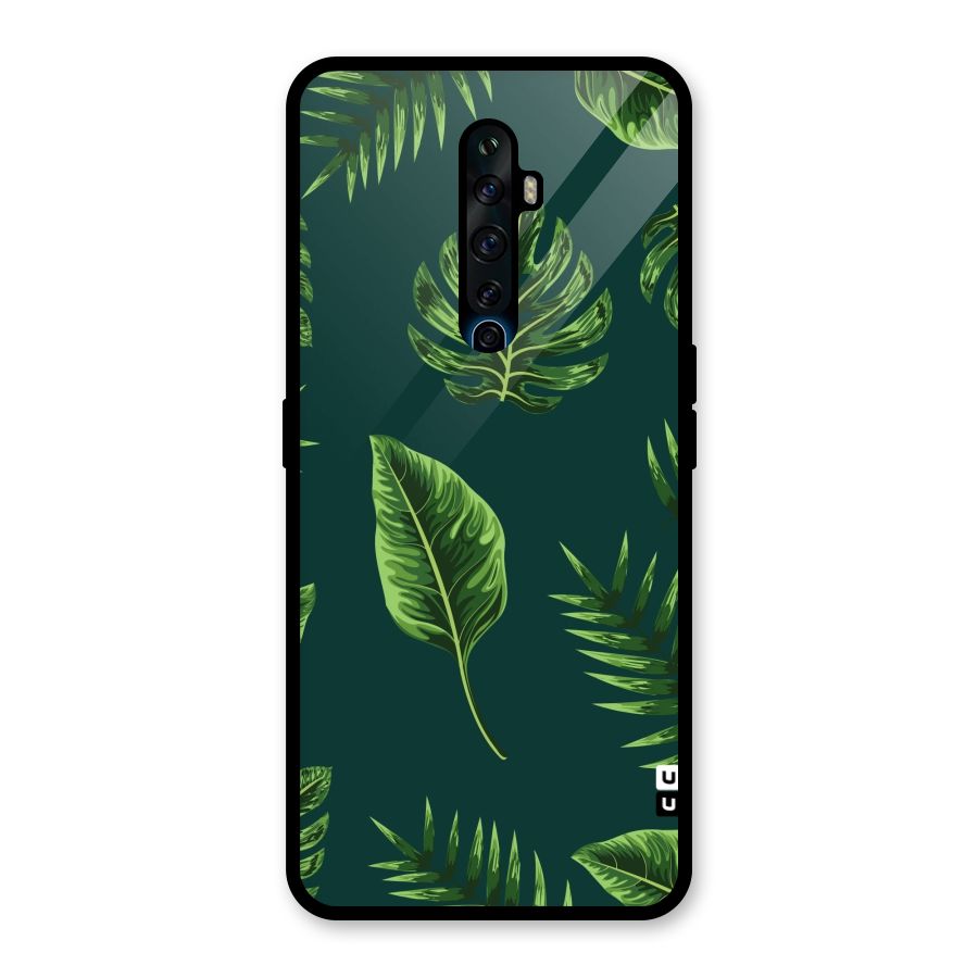 Green Leafs Glass Back Case for Oppo Reno2 F