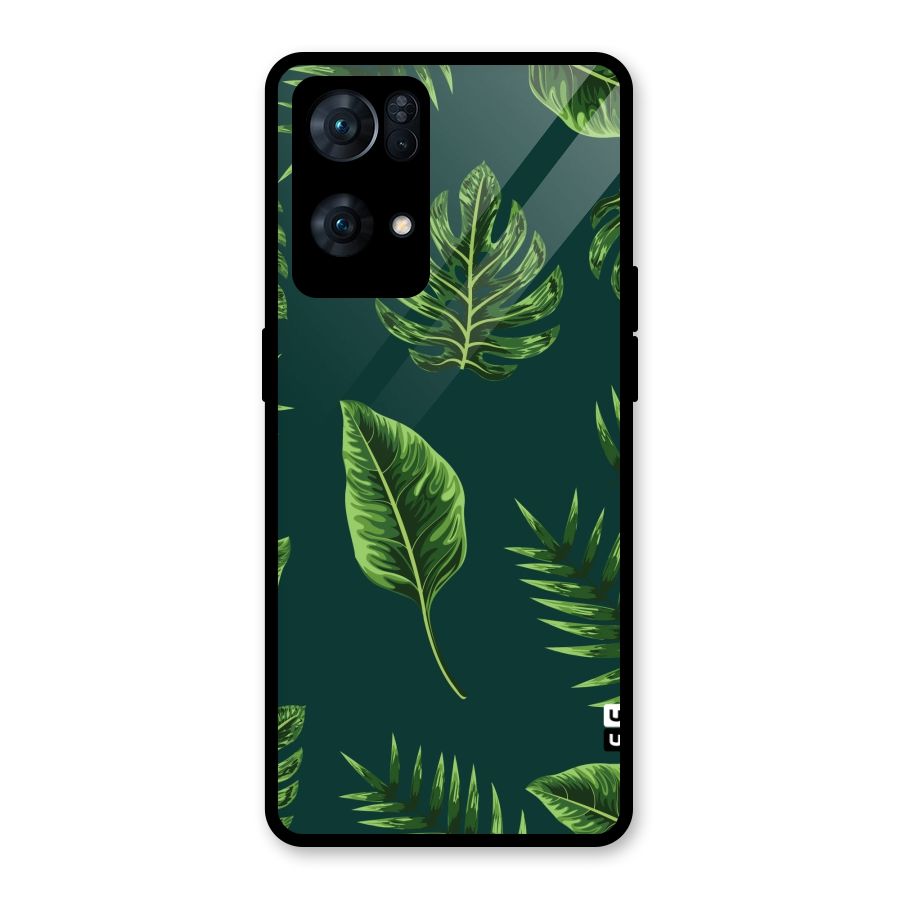 Green Leafs Glass Back Case for Oppo Reno7 Pro 5G