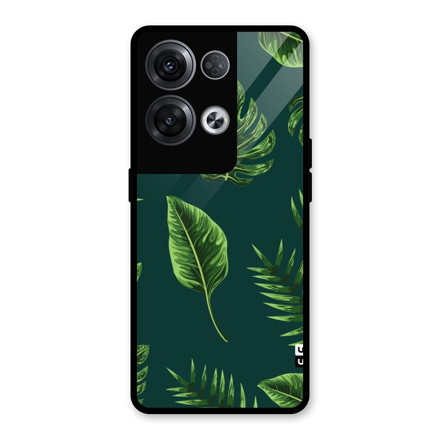 Green Leafs Glass Back Case for Oppo Reno8 Pro 5G