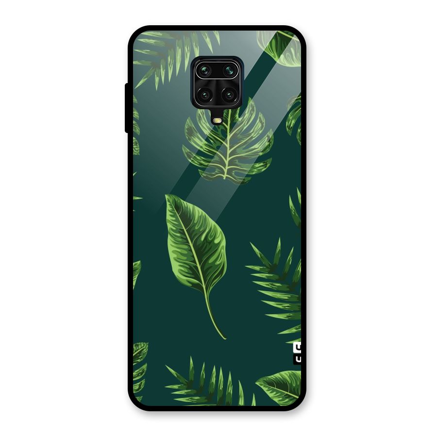 Green Leafs Glass Back Case for Poco M2 Pro