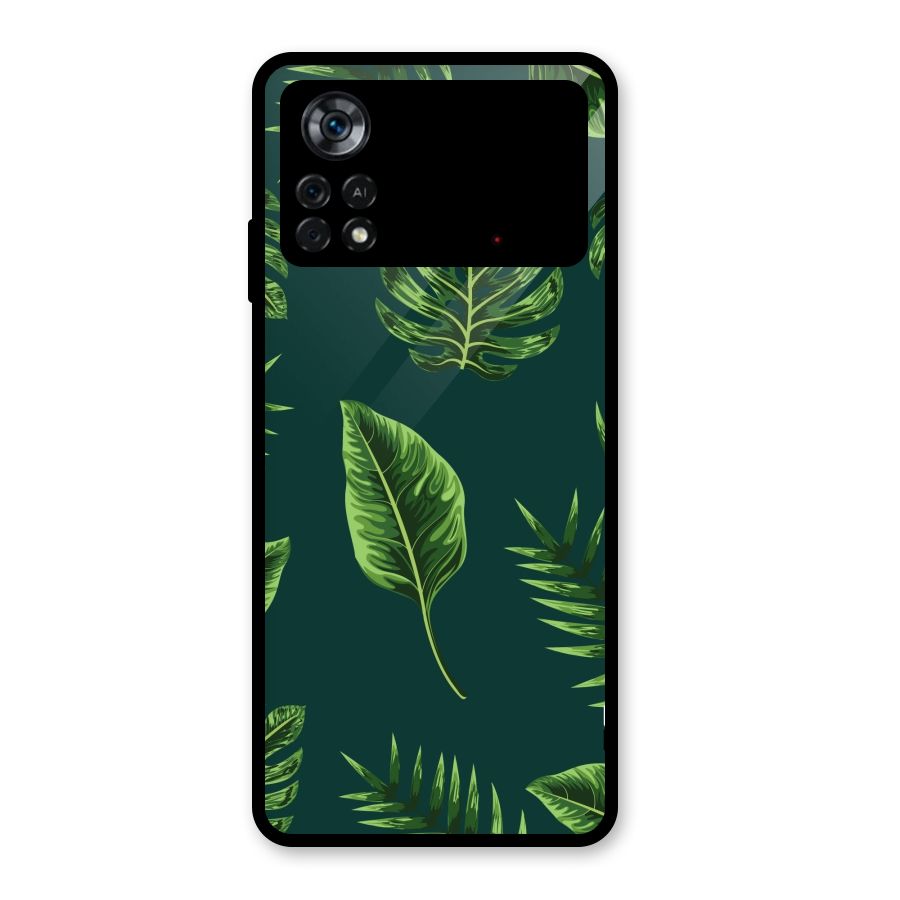 Green Leafs Glass Back Case for Poco X4 Pro 5G