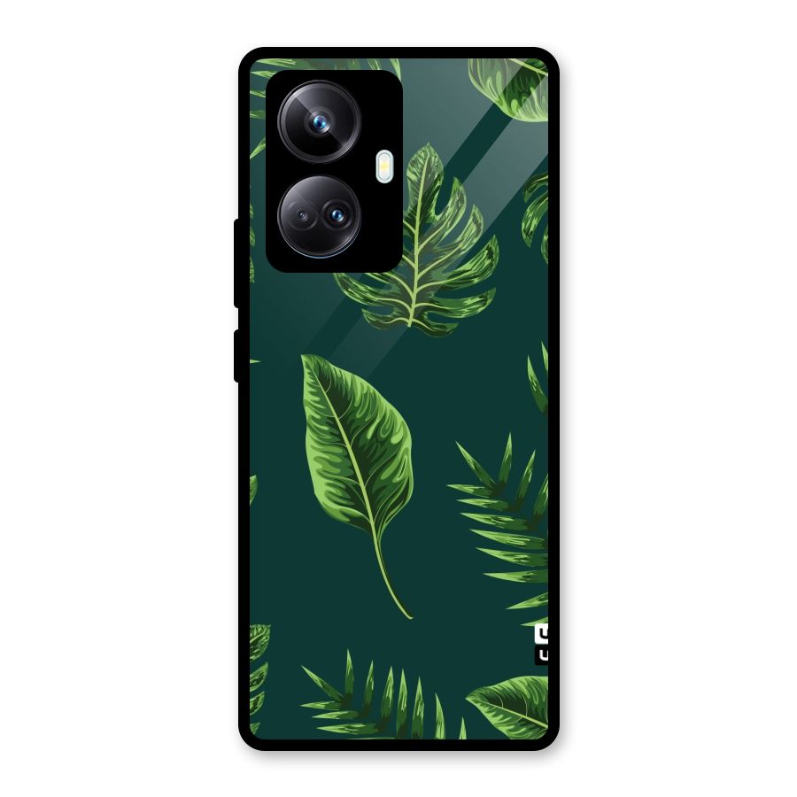 Green Leafs Glass Back Case for Realme 10 Pro Plus