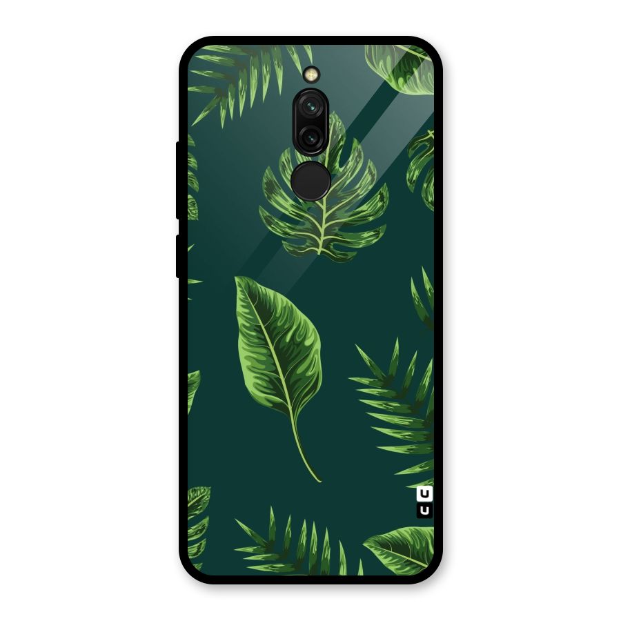 Green Leafs Glass Back Case for Redmi 8