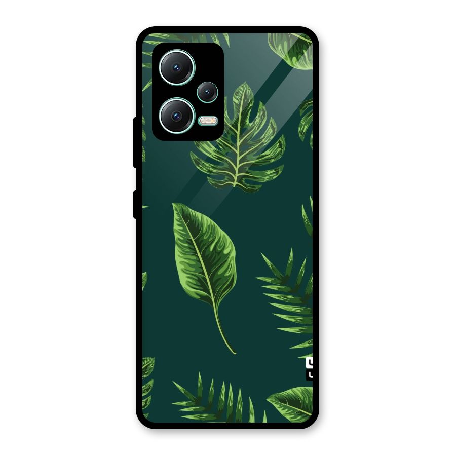 Green Leafs Glass Back Case for Redmi Note 12 5G