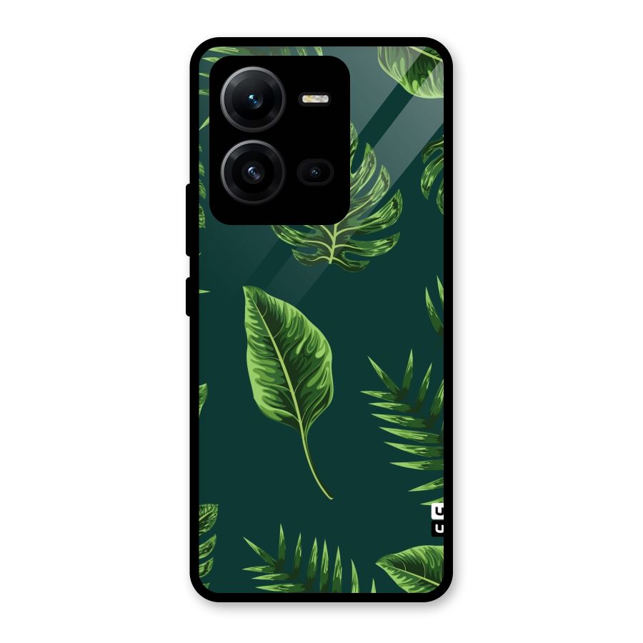 Green Leafs Glass Back Case for Vivo V25