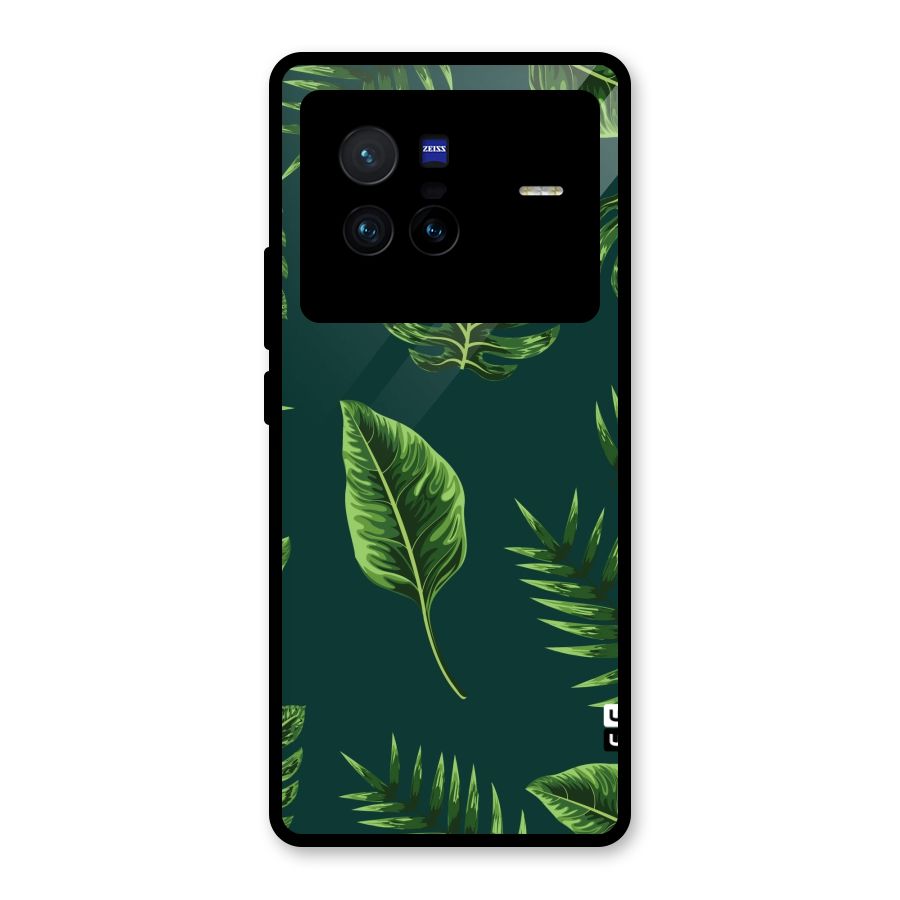 Green Leafs Glass Back Case for Vivo X80