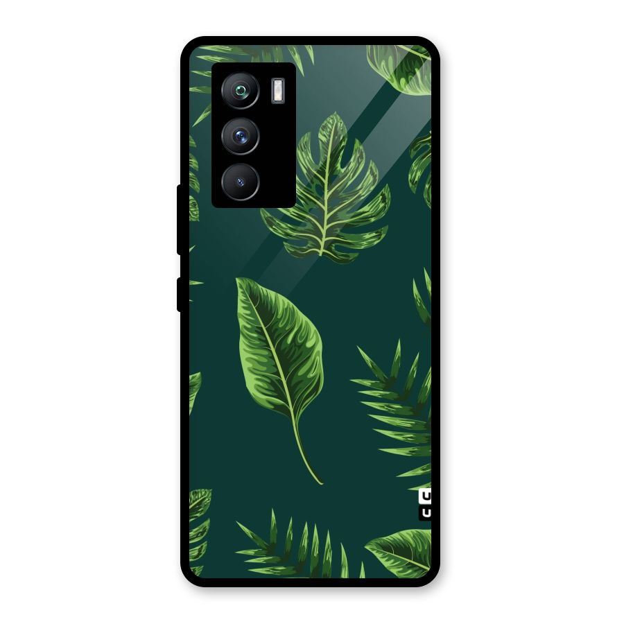 Green Leafs Glass Back Case for Vivo iQOO 9 SE
