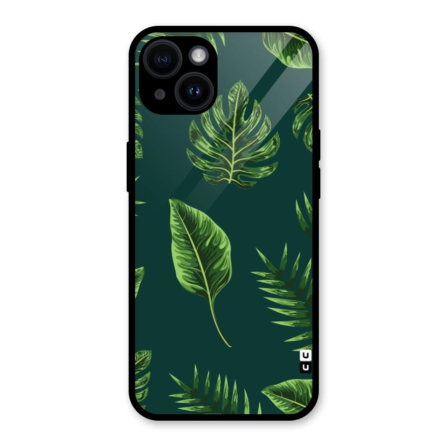 Green Leafs Glass Back Case for iPhone 14