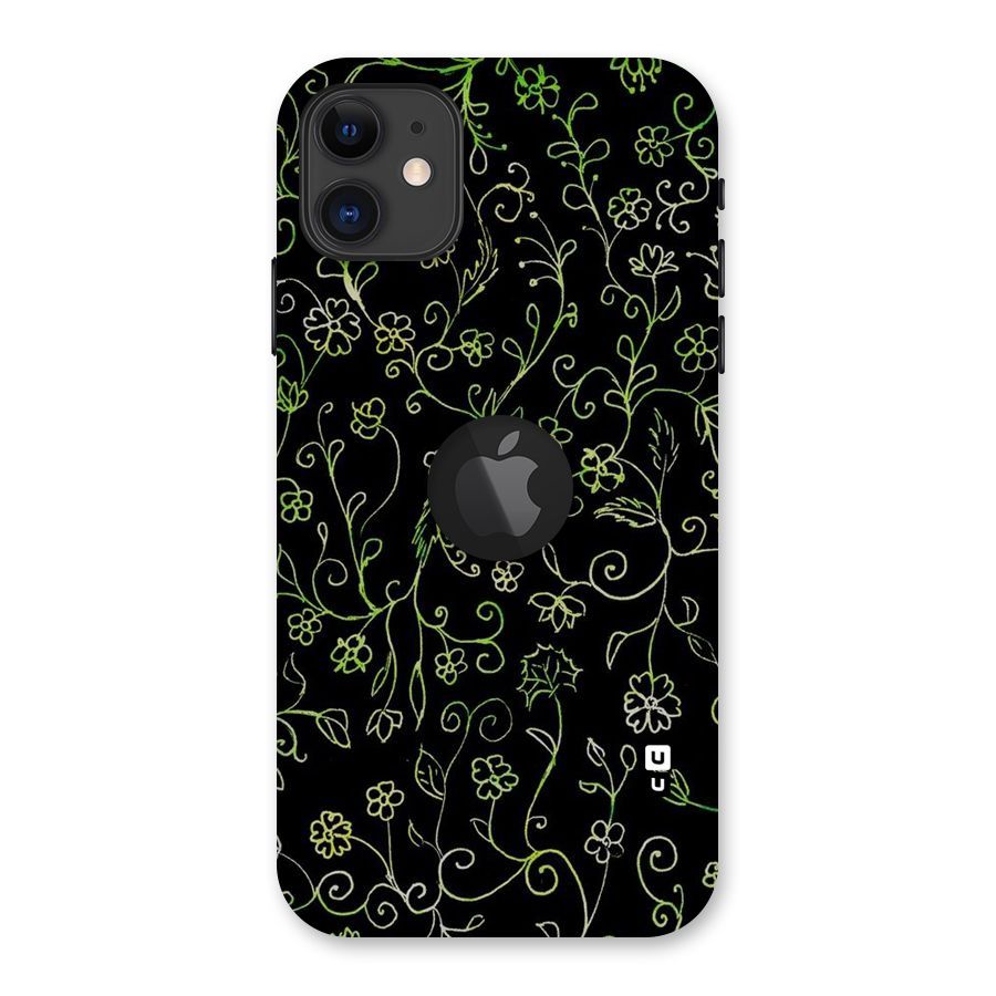 Green Leaves Back Case for iPhone 11 Logo Cut