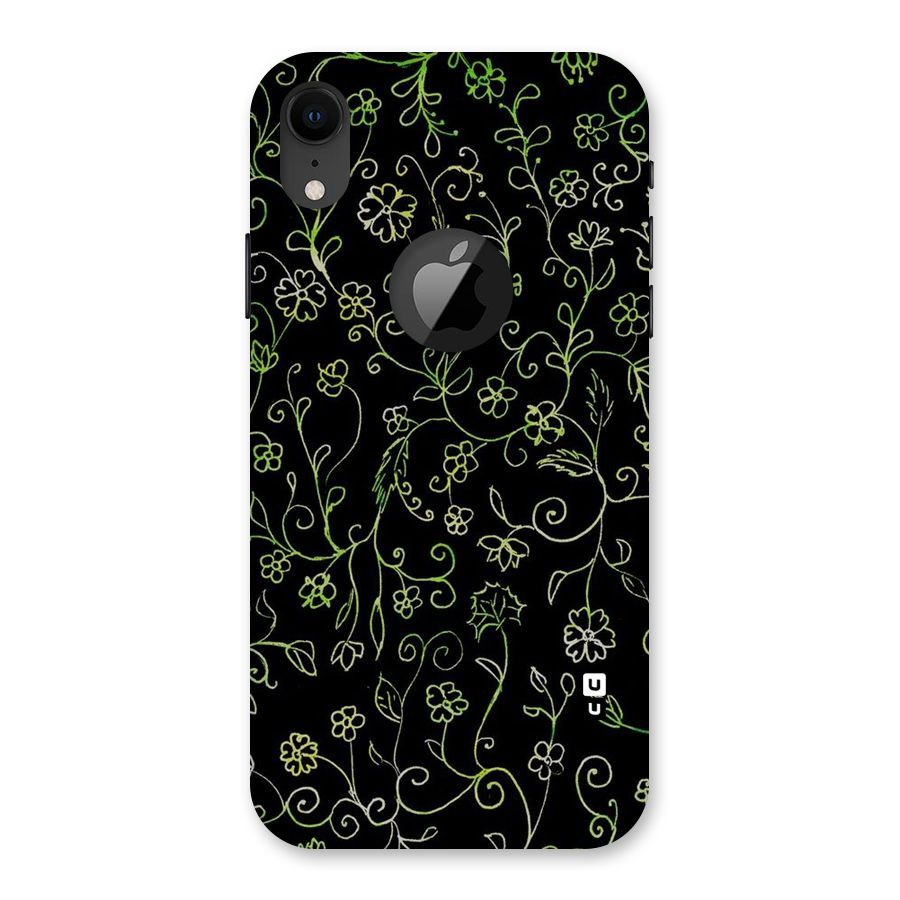 Green Leaves Back Case for iPhone XR Logo Cut