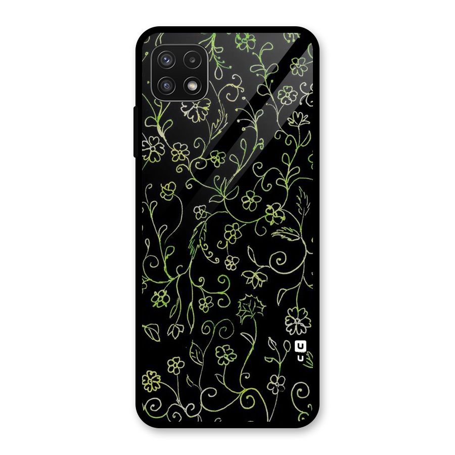 Green Leaves Glass Back Case for Galaxy A22 5G