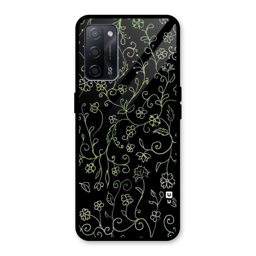 Green Leaves Glass Back Case for Oppo A53s 5G