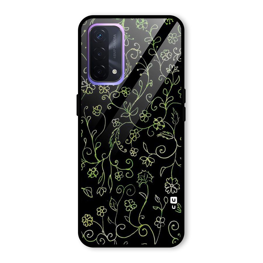 Green Leaves Glass Back Case for Oppo A74 5G