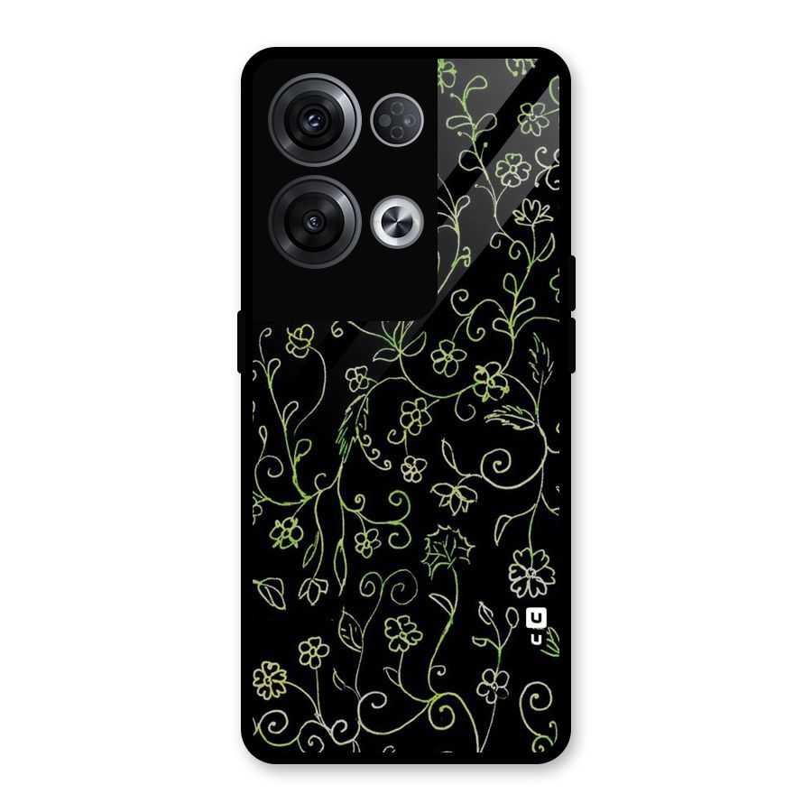 Green Leaves Glass Back Case for Oppo Reno8 Pro 5G