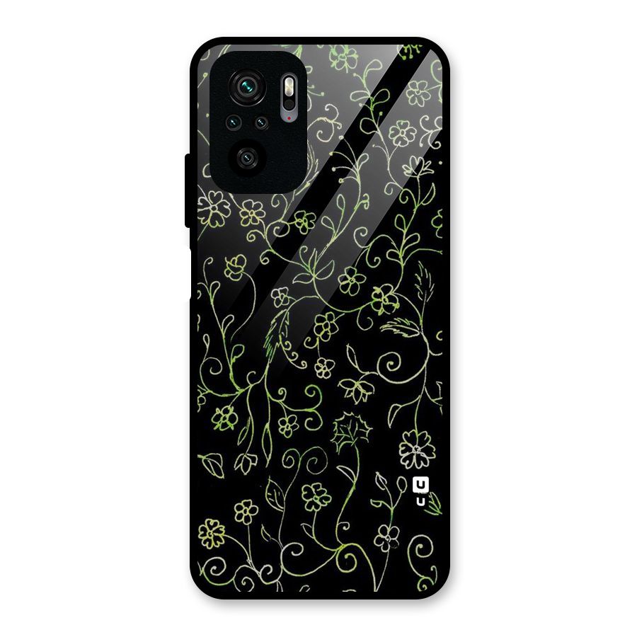 Green Leaves Glass Back Case for Redmi Note 11 SE