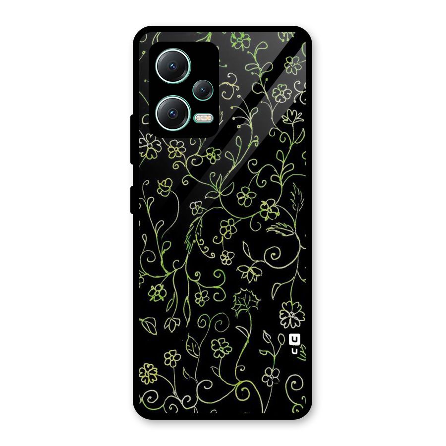 Green Leaves Glass Back Case for Redmi Note 12 5G