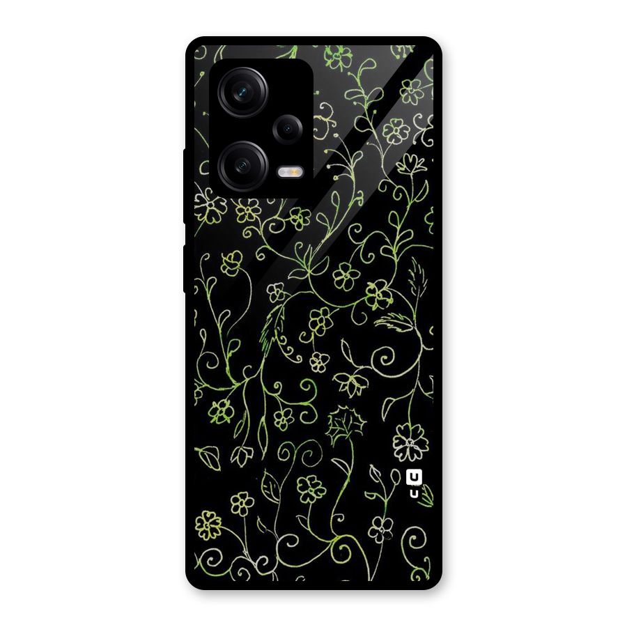 Green Leaves Glass Back Case for Redmi Note 12 Pro