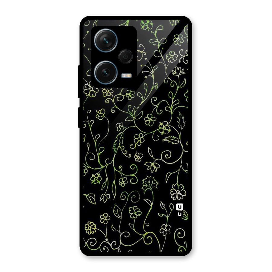 Green Leaves Glass Back Case for Redmi Note 12 Pro Plus 5G