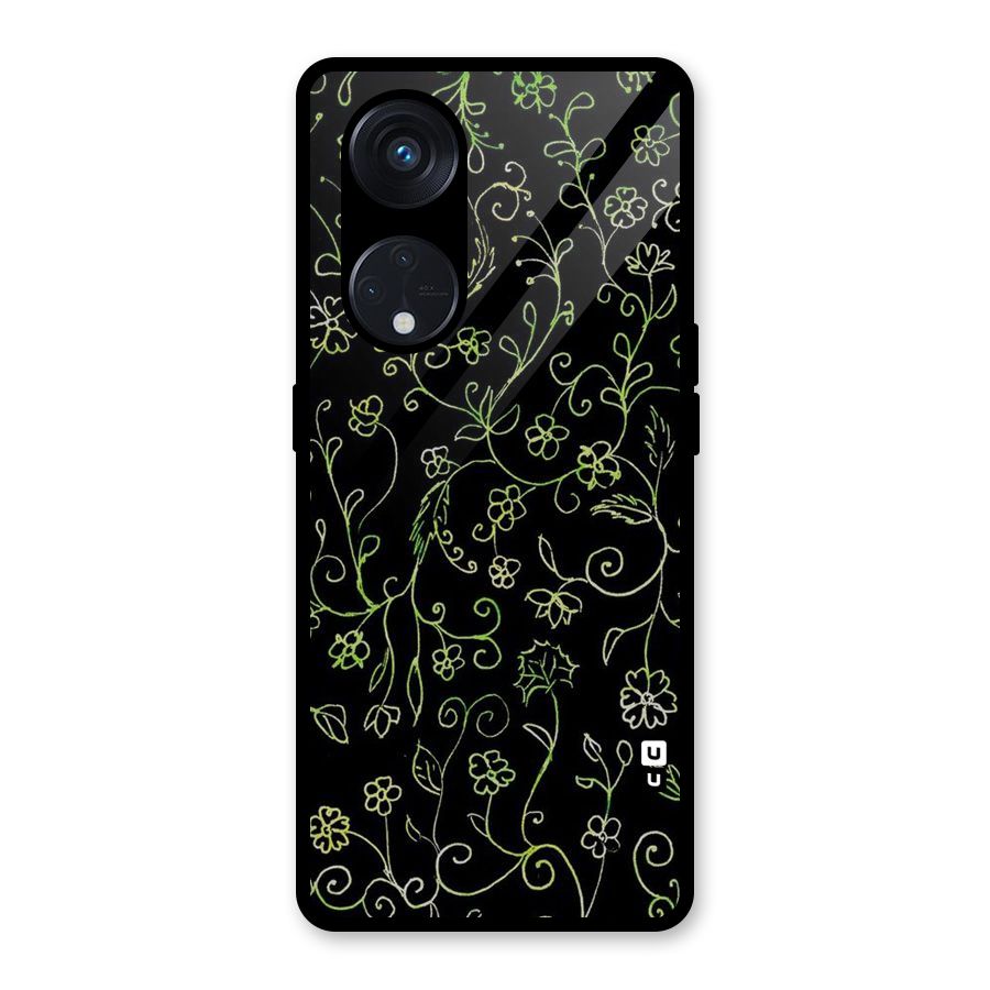 Green Leaves Glass Back Case for Reno8 T 5G