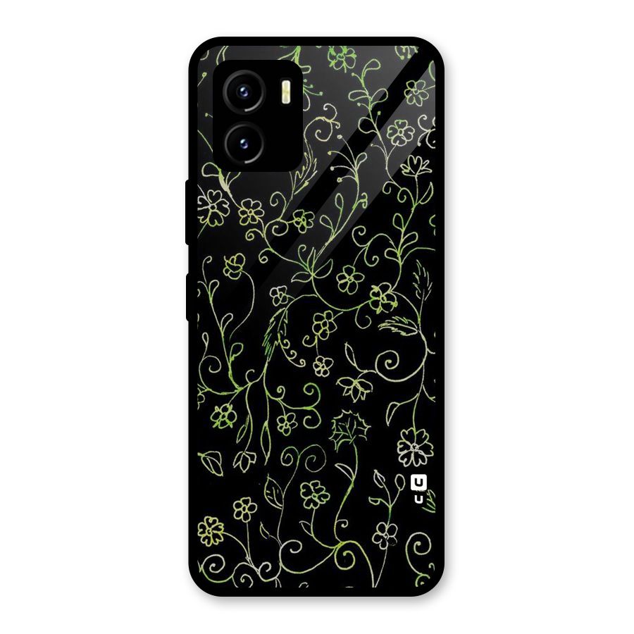 Green Leaves Glass Back Case for Vivo Y15s