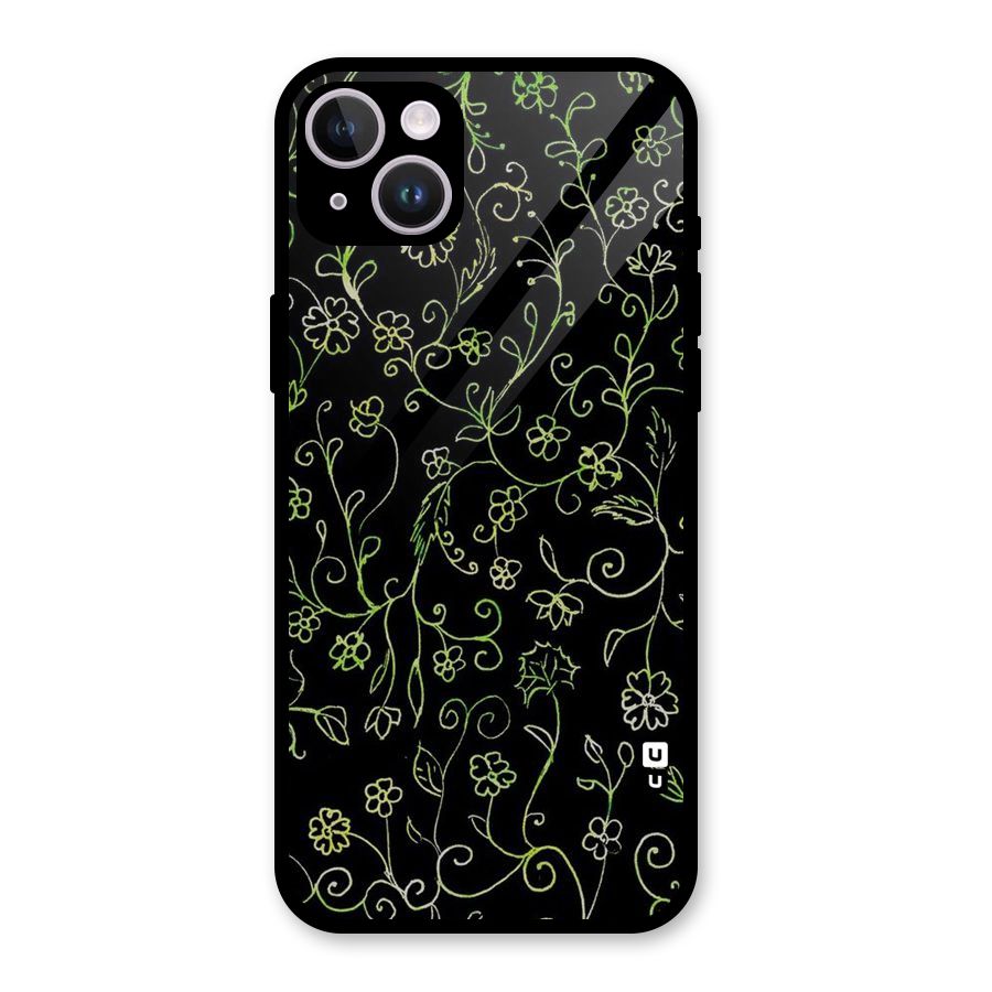 Green Leaves Glass Back Case for iPhone 14 Plus