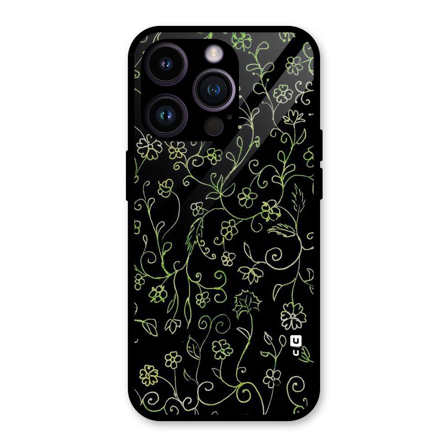 Green Leaves Glass Back Case for iPhone 14 Pro