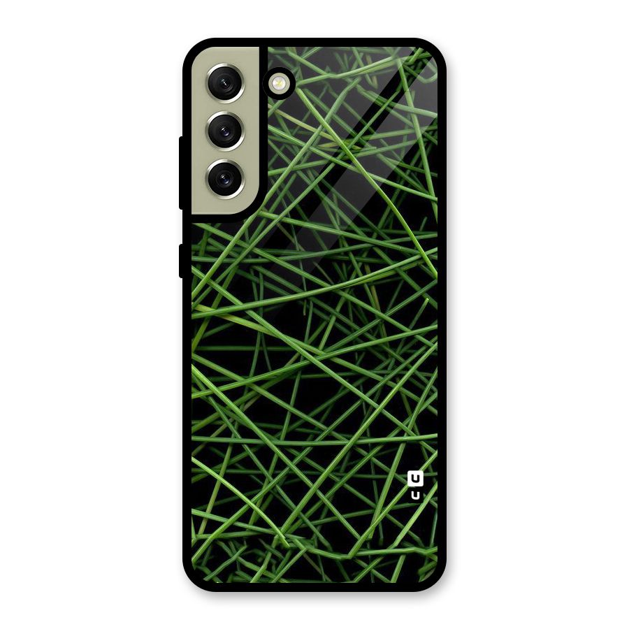 Green Lines Glass Back Case for Galaxy S21 FE 5G