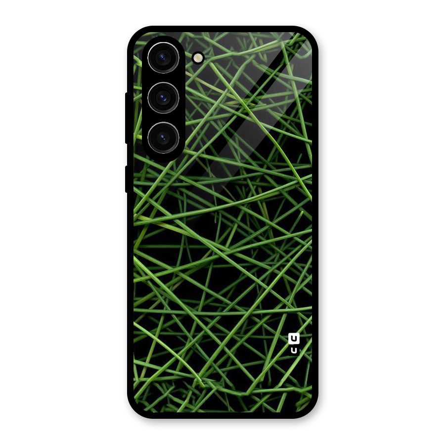 Green Lines Glass Back Case for Galaxy S23 Plus