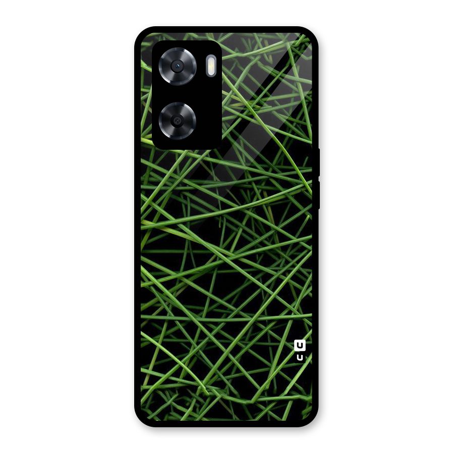 Green Lines Glass Back Case for Oppo A57 2022