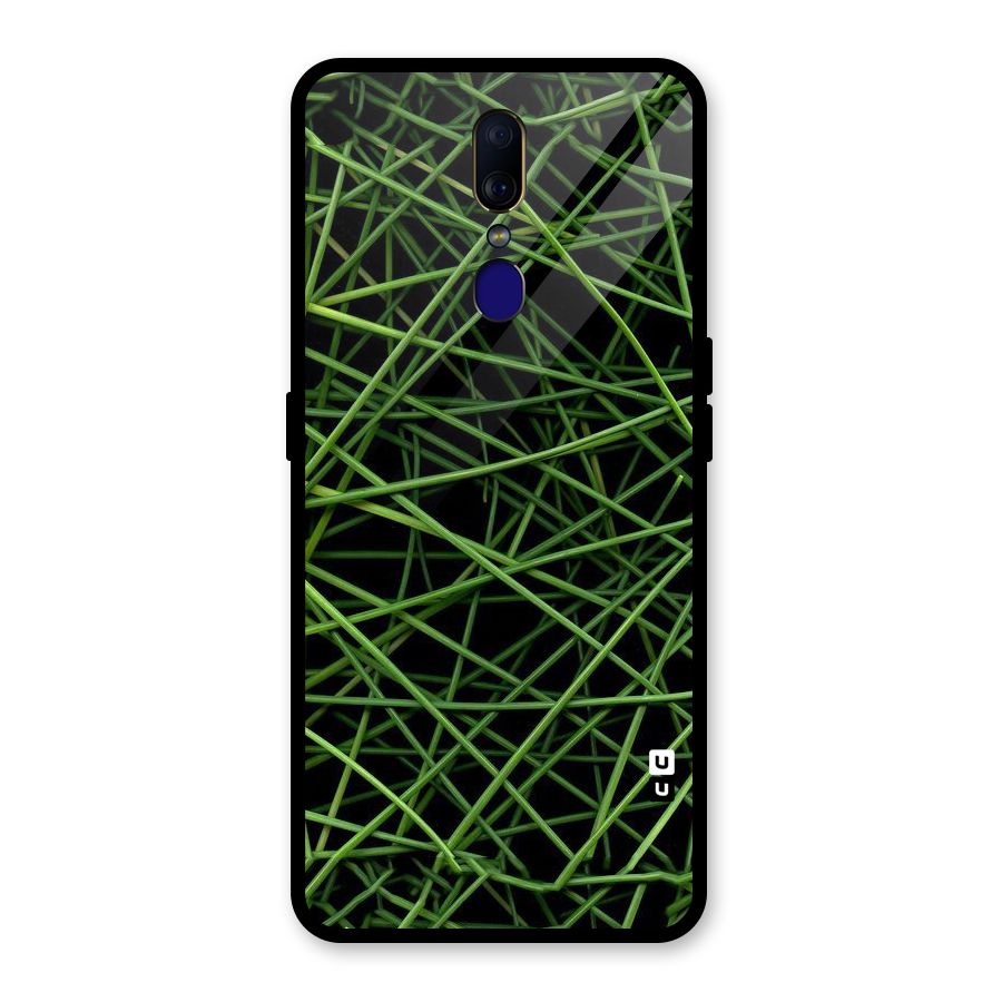 Green Lines Glass Back Case for Oppo F11