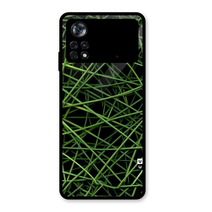 Green Lines Glass Back Case for Poco X4 Pro 5G