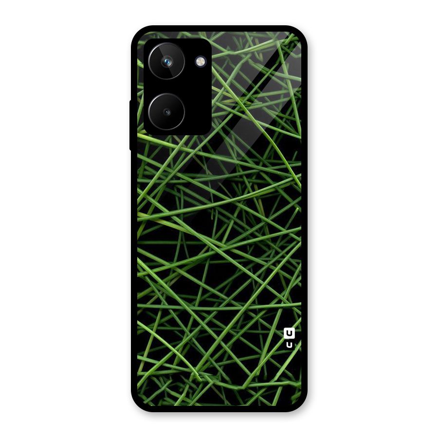 Green Lines Glass Back Case for Realme 10