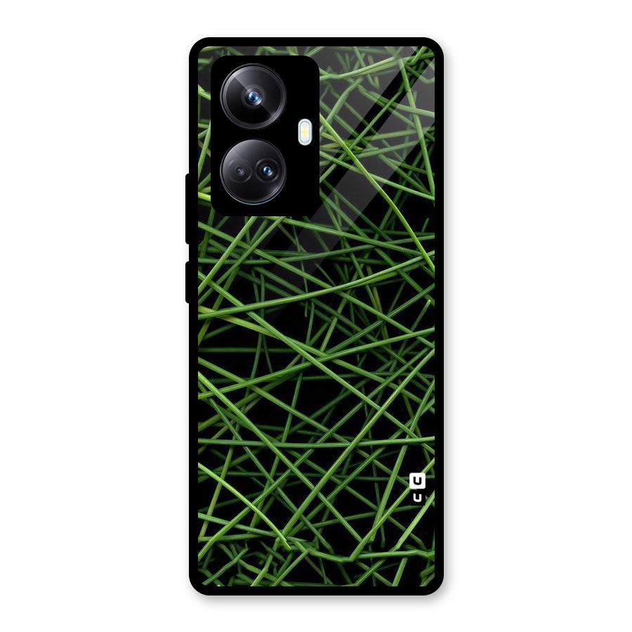 Green Lines Glass Back Case for Realme 10 Pro Plus