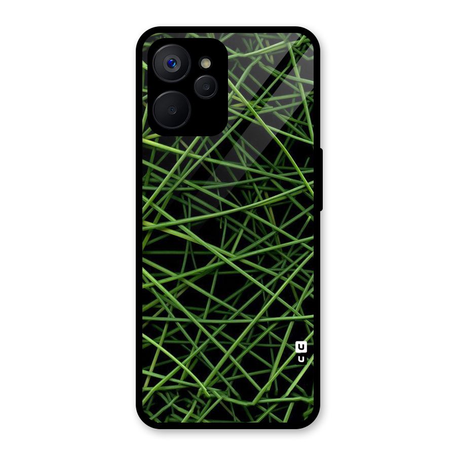 Green Lines Glass Back Case for Realme 9i 5G
