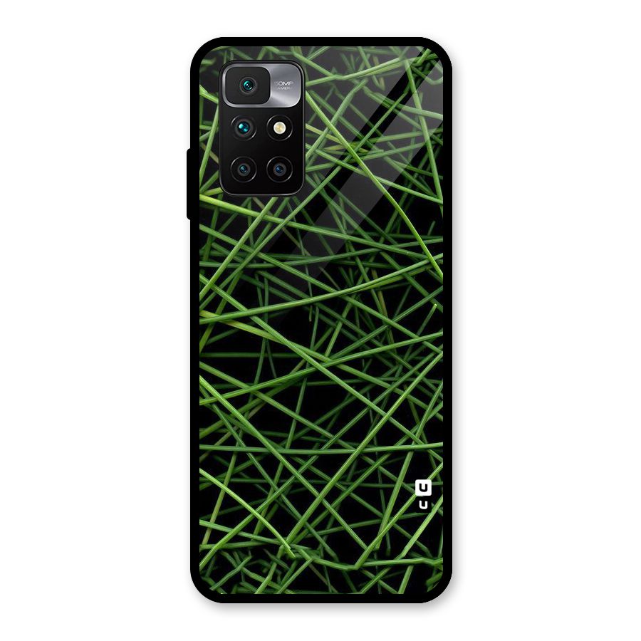 Green Lines Glass Back Case for Redmi 10 Prime