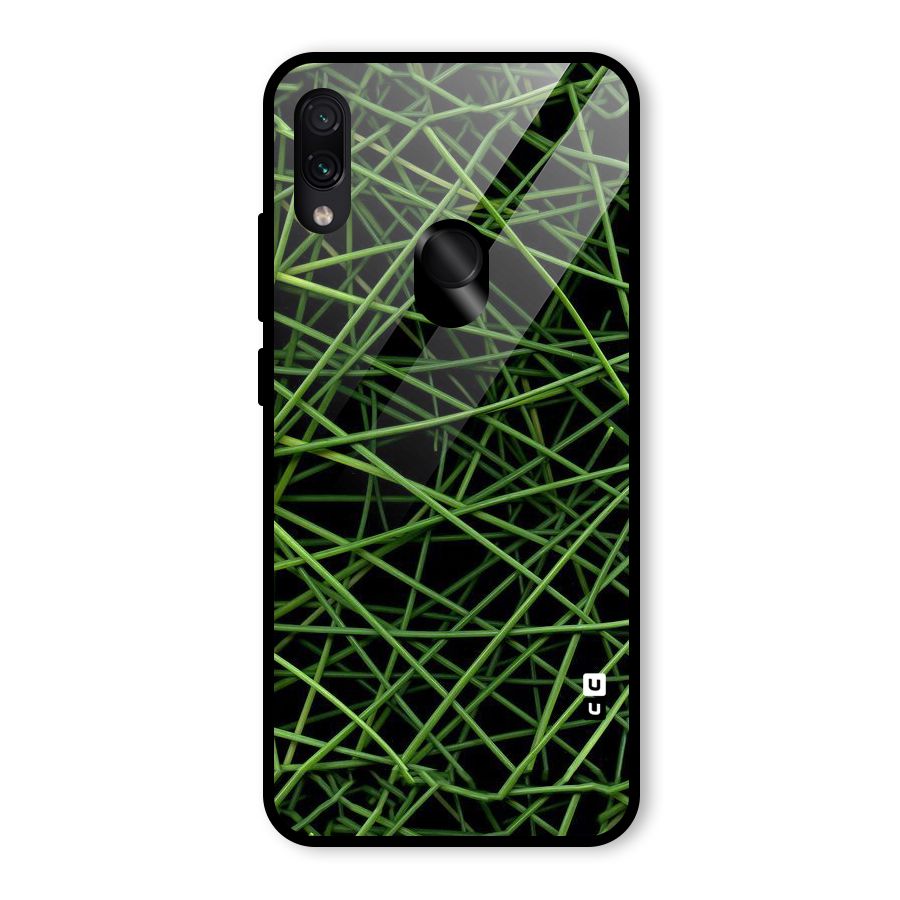 Green Lines Glass Back Case for Redmi Note 7