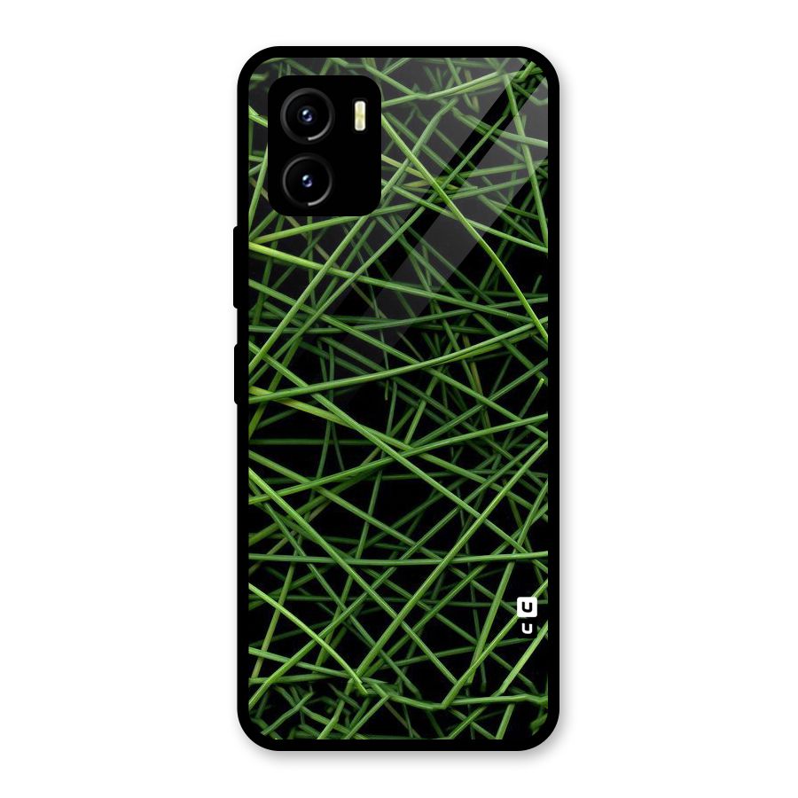 Green Lines Glass Back Case for Vivo Y15s