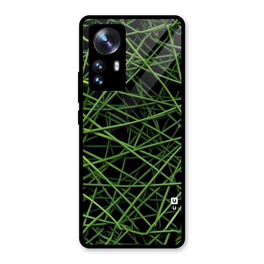 Green Lines Glass Back Case for Xiaomi 12 Pro