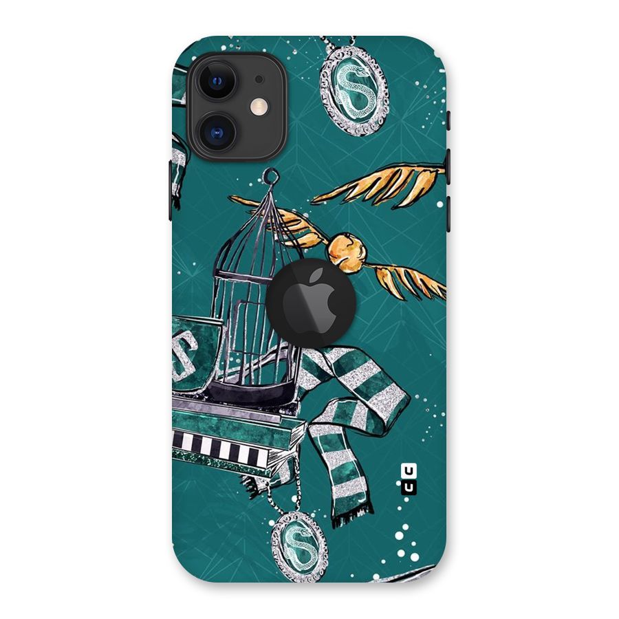 Green Scarf Back Case for iPhone 11 Logo Cut