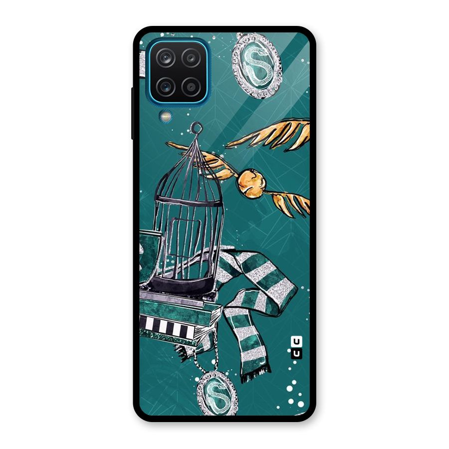 Green Scarf Glass Back Case for Galaxy A12