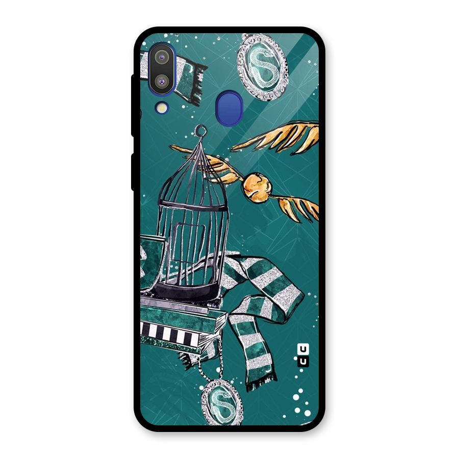 Green Scarf Glass Back Case for Galaxy M20