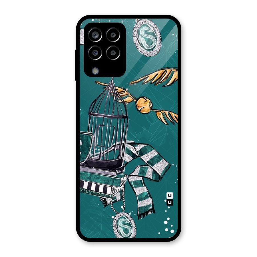 Green Scarf Glass Back Case for Galaxy M33