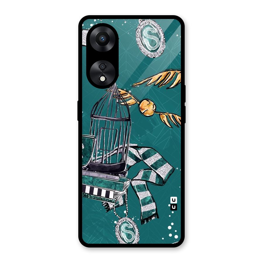 Green Scarf Glass Back Case for Oppo A78
